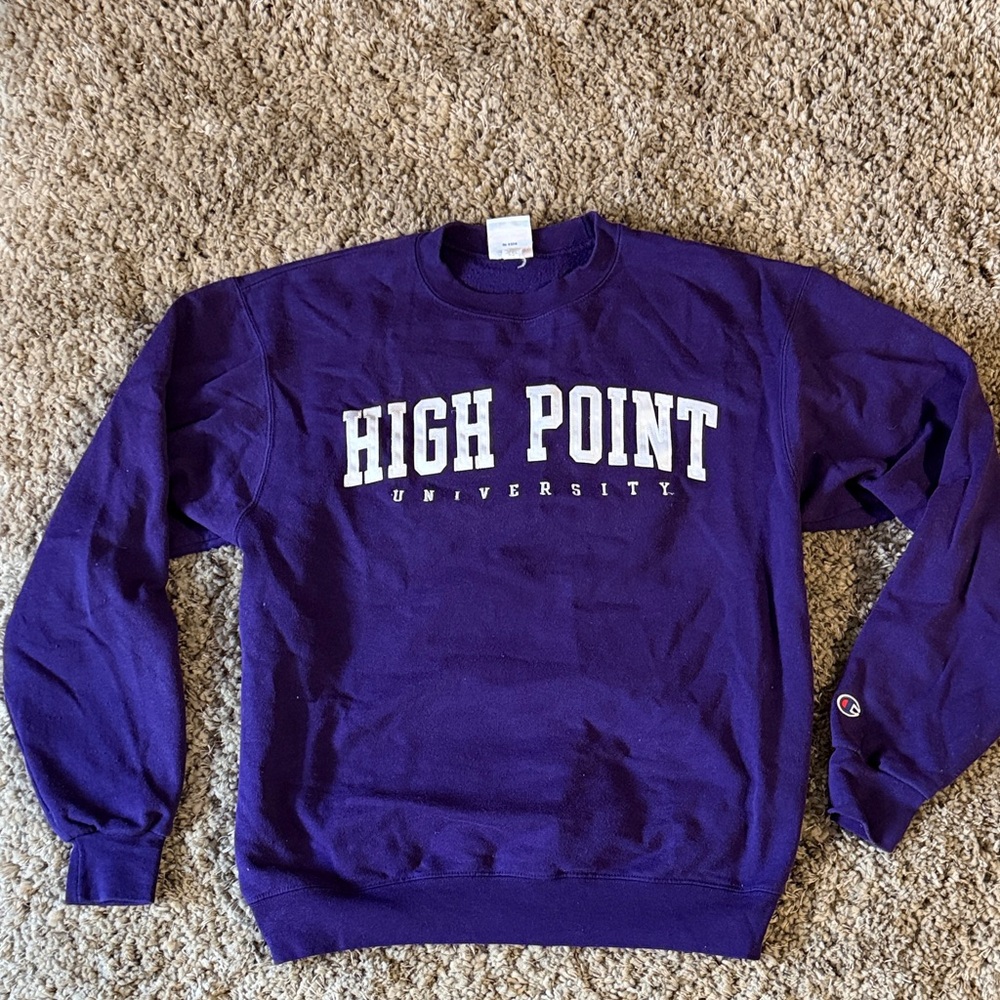 Champion Men's Purple High Point University Crewneck Sweater
